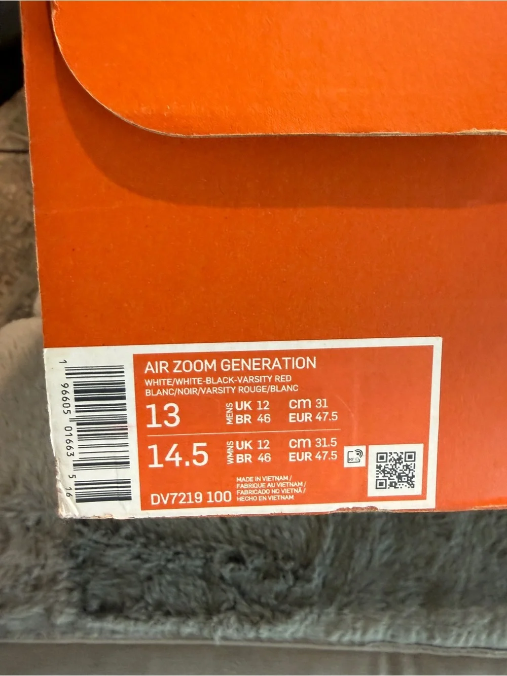 Nike Air Zoom Generation Retro Debut 2023 Size 13M VNDS OG Box DV7219-100